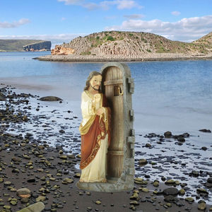 พระเยซูเคาะประตู รูปปั้นเรซิ่น พระพุทธรูป รูปปั้นศาสนาคริสต์ ของตกแต่งบ้าน งานฝีมือเคลือบสีกันน้ำ - Product Image 2