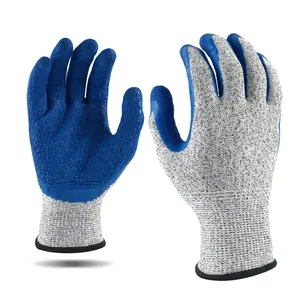 13 Gauge Glas Handhabung Ce zertifiziert Hppe Anti-Schnitt-Handschuhe Stufe 5 Latex Palm beschichtet industrielle Anti-Schnitt-Handschuhe