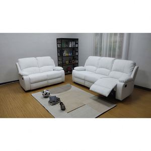 Moderno Conjunto de Sofás Reclinables Eléctricos de Cuero, Seccionales, con Consola, para Sala de Estar, 3 2 1 Plazas - Product Image 6