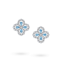 S925 perak murni zirkon hati Fashion perhiasan Waterdrop berlian empat daun semanggi Hoop anting aksesori untuk wanita
