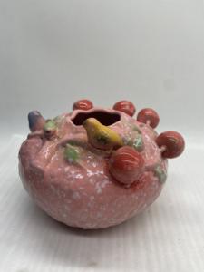 Vase en céramique émaillée orange fruit pomme Art déco personnalisé ornement à grande bouche pour la décoration intérieure et le dessus de table de jardin - Product Image 4