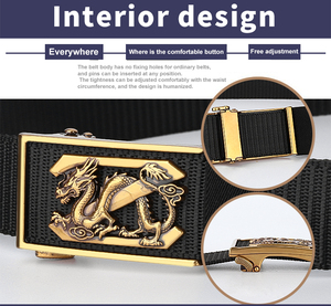 Pantaloni da Uomo in Poliestere Spesso 3,5 cm con Fibbia Automatica in Lega Personalizzata, Senza Fori, per Uso Interno Giovanile - Product Image 3