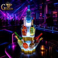 Seau à glace lumineux LED en plastique à 3 niveaux, empilable et librement combinable, pour service de bouteilles VIP en club de luxe