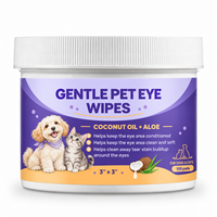 Lingettes nettoyantes douces pour les yeux des animaux de compagnie, sans irritation, avec logo personnalisé OEM/ODM, pour éliminer les taches de larmes chez les chiens et les chats