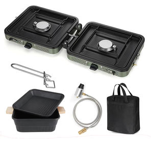 Gran oferta estufa plegable de doble cabeza para exteriores 3000W fuego <span class=keywords><strong>Camping</strong></span> portátil plegable butano <span class=keywords><strong>Gas</strong></span> barbacoa estufa - Product Image 1