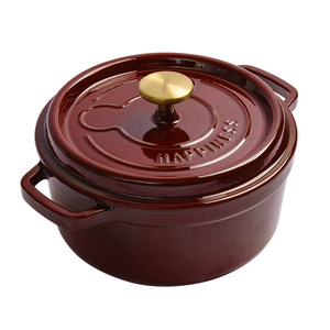 Export quality 24CM enameled cast iron <b>pot</b>, soup <b>pot</b>, stew <b>pot</b>, black enamel inner <b>pot</b>, multi-functional non-stick <b>pot</b> - Product Image 5