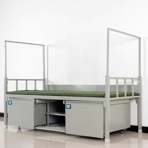 Lit superposé double réglable d'occasion à prix abordable avec bureau et tiroirs – Mobilier moderne en métal et bois pour dortoir et chambre d'école - Product Image 1