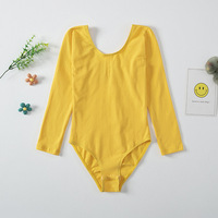 Justaucorps de danse pour filles à manches longues en coton et élasthanne, vêtements de danse, gymnastique, Turnpakje, costume d'entraînement pour enfants, vente en gros à bas prix