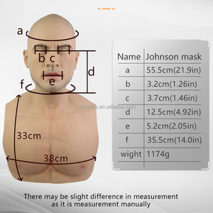 Urchoice Réaliste Crossdress Halloween Pleine Tête Tête Nue Vieil Homme <span class=keywords><strong>Latex</strong></span> Couvre-chef Halloween Cosplay Silicone Tête Masque - Product Image 3