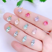 Coloré brillant cubique zircone lune pendentif cuivre 18K plaqué or bijoux à bricoler soi-même faisant des accessoires pendentif connecteur