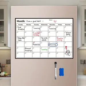 Individueller magnetischer trockenleeser Whiteboard-Aufkleber magnetischer Wochen- und Monatsplaner magnetischer Kalender für Kühlschrank Kühlschrank