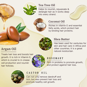 Champú de Aceite de Argán, Manteca de Karité <span class=keywords><strong>y</strong></span> Aceite de Ricino con Árbol de Té, Suavizante, Antipicazón e Hidratante, Marca Blanca al por Mayor para Mujer - Product Image 6