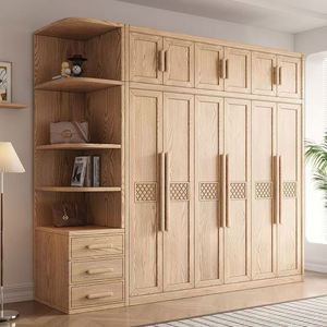 ตู้เสื้อผ้าสีขาว4ประตูสไตล์โบราณตู้เสื้อผ้าตู้เสื้อผ้าสำหรับห้องนอนตู้เสื้อผ้าขนาดเล็ก - Product Image 1