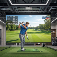 Écran de projection motorisé rétractable et flexible pour simulateur de golf d'intérieur BURIO