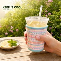 Manchon isotherme en néoprène personnalisé avec logo pour canettes, réutilisable, pour boissons froides, compatible avec les gobelets jetables de 12 oz et 16 oz