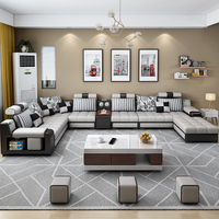 Canapé d'angle multifonctionnel en tissu et cuir, design moderne, pour salon, ensemble de canapés, mobilier de salon, canapé Cama