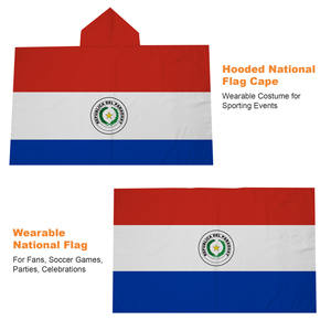 Cape avec capuche drapeau du Paraguay 3x5 pieds, Bandera Del Paraguay pour la célébration de l'Indépendance Nationale et les supporters de football - Product Image 2