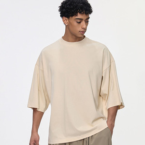 T-shirt da <span class=keywords><strong>uomo</strong></span> all'ingrosso in cotone 100% traspirante, casual, 250g, con maniche a pipistrello <span class=keywords><strong>larghe</strong></span>, modello boxy - Product Image 1