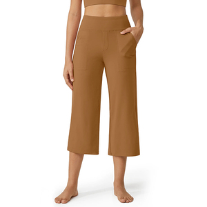 Vente en gros <span class=keywords><strong>de</strong></span> pantalons <span class=keywords><strong>de</strong></span> survêtement baggy taille haute pour femmes pantalons <span class=keywords><strong>de</strong></span> jogging amples pantalons capris respirants pour femmes - Product Image 3
