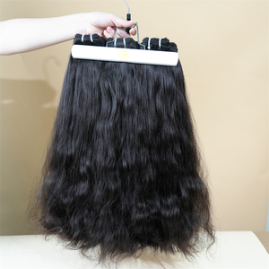 Extensiones de Cabello <span class=keywords><strong>Humano</strong></span> Virgen Indio Natural Ondulado Doble Trama con Puntas Gruesas Sin Procesar - Product Image 3