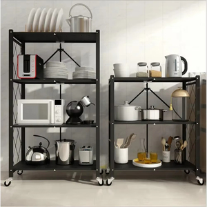 Étagère de cuisine pliante sans installation Étagère de rangement sur pied Étagère de rangement en métal Chambre Étagère de support de fleurs pour l'extérieur - Product Image 4