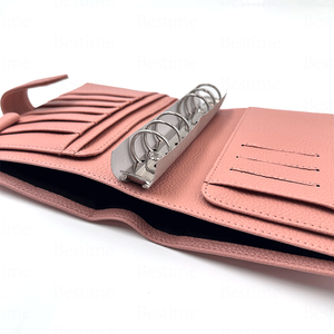 Organiseur <span class=keywords><strong>de</strong></span> planification A6 rose poudré <span class=keywords><strong>de</strong></span> luxe avec texture grainée effet litchi pour l'école et la maison - Product Image 3