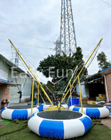 Trampoline gonflable de saut à l'élastique de haute qualité 3M/4M avec remorque pour la location aux adultes – Vente en gros pour jeux de carnaval