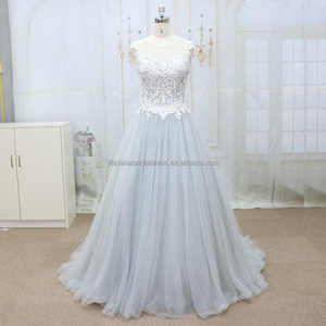 <span class=keywords><strong>Robe</strong></span> <span class=keywords><strong>de</strong></span> <span class=keywords><strong>mariée</strong></span> <span class=keywords><strong>bleu</strong></span> classique avec appliques en dentelle <span class=keywords><strong>et</strong></span> jupe en tulle, fermeture éclair au dos, <span class=keywords><strong>robe</strong></span> <span class=keywords><strong>de</strong></span> <span class=keywords><strong>mariée</strong></span> élégante avec détails transparents - Product Image 1