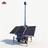 Generador de Energía Solar Portátil ENWEI Modelo 3400 con Remolque de 6m, Mástil Manual, Batería de Gel, Impermeable, para Uso en Minería y Construcción