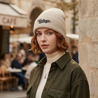 Beanies personnalisés en laine mérinos épaisse et thermique, luxueux et chauds, avec logo brodé, bonnets tricotés, toques, bonnets de ski