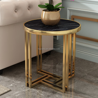 Meuble en acier inoxydable, pied en métal, dessus en marbre, petite Table pour la maison, table à thé ou à café, prix d'usine