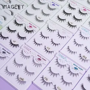 MAGEFY kirpik malzemeleri toptan özel etiket kore pbt fiber cosplay manga kirpik lashes