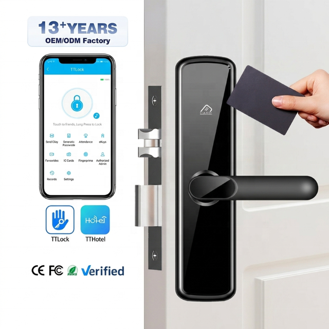 2026 NEW WiFi Networked Intelligent Software System Aluminum Alloy Safety Lock Smart Keyless RFID Card Wood Compatible 2-Year