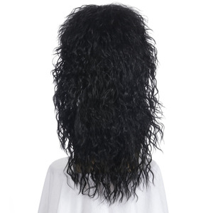 América Rock europeo estilo <span class=keywords><strong>Peluca</strong></span> de pelo sintético rizado Afro Negro hombres <span class=keywords><strong>peluca</strong></span> para los hombres blancos - Product Image 4