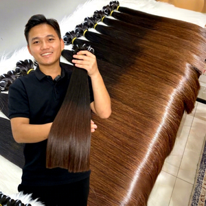 Fournisseur en gros de mèches de cheveux humains Remy vietnamiens bruts, pointes brunes, lisses comme des baguettes, longueur complète 8''-32'' - Product Image 1
