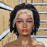 Vente en gros Perruque brésilienne cheveux humains afro crépus avec frange courte faite à la machine cheveux alignés cuticules perruques bon marché pour les femmes noires