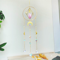 Atrapasoles de Cristal Ecológicos de Alta Calidad al por Mayor (Forma de Bola de Cuarzo Rosa Amatista) Decoración Colgante de 55 cm para el Hogar
