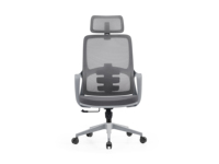 Chaise de bureau ergonomique à dossier haut pour employés avec appui-tête réglable et support en maille respirante pour une longue tenue de position assise