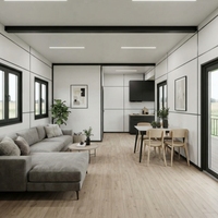 Panneau sandwich 50 mm, fenêtre 930 mm, maison modulaire préfabriquée de 20 pieds, plancher à double couche isolé, unité de dortoir mobile pour chantier