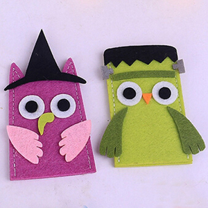 Poupée de doigt en feutre de sorcière hibou Boo pour Halloween, jouets pour enfants, décorations d'Halloween - Product Image 2