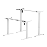 Station de travail de bureau électrique blanc réglable en hauteur cadre de bureau debout d'ordinateur automatique