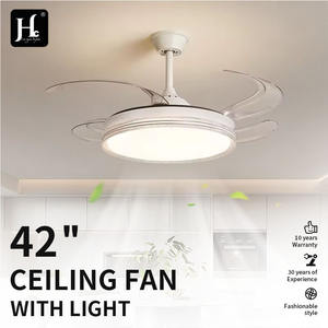 Bedroom Dining Room Led <b>Ceiling</b> Light <b>with</b> <b>Fan</b> 42 Inch Retractable <b>Ceiling</b> <b>Fan</b> <b>with</b> Light and <b>Remote</b> <b>Control</b> - Product Image 3