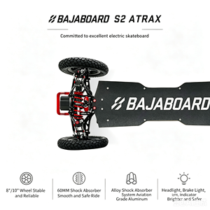 BAJABOARD ATRAX Skateboard tout-terrain à double moteur, longboard imperméable, mountain board, 70 km/h, sport extrême, édition jeunesse Atrax - Product Image 4