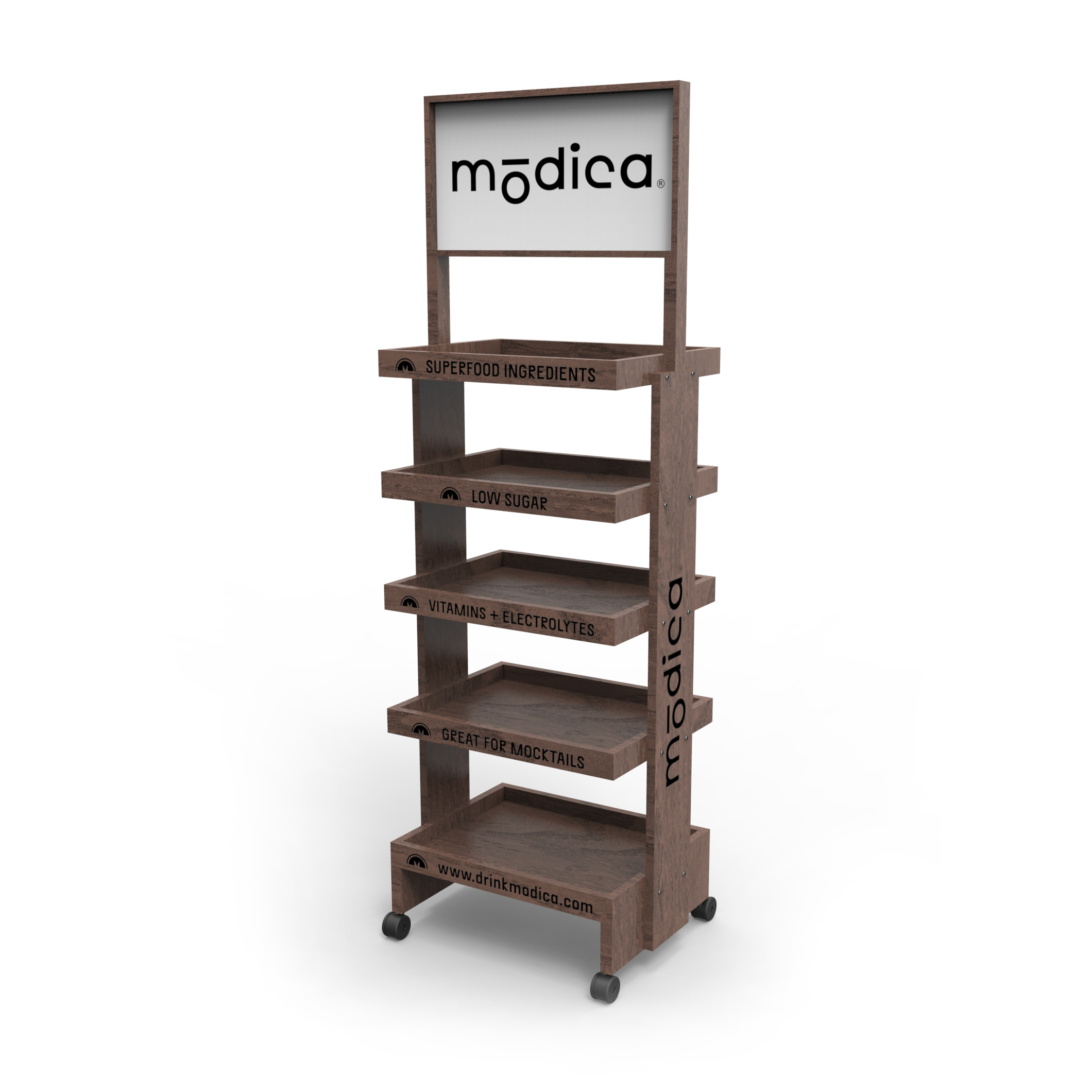 Store Specific Cocktail Display Holder Can Be Customized and Replaced with logo Size Wooden Layered — view 3