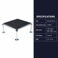 Panneau de plancher surélevé perforé en acier moderne antistatique à haut taux de ventilation pour centre de données et salle de serveurs