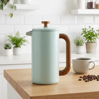 Théière à double paroi en acier inoxydable de qualité supérieure, 800 ml, 1000 ml, de qualité alimentaire, pour la maison, pression française