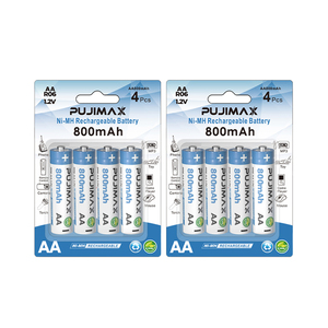 PUJIMAX portable <span class=keywords><strong>aa</strong></span> nimh battery pack 8pcs nimh <span class=keywords><strong>aa</strong></span> 800mah 1.2v batteria <span class=keywords><strong>2a</strong></span> batterie ricaricabili per mouse tastiera wireless - Product Image 1