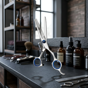 Ciseaux de barbier professionnels en acier inoxydable, ciseaux à effiler exclusifs pour coiffeur, fournitures de salon, qualité A+ 28 - Product Image 3