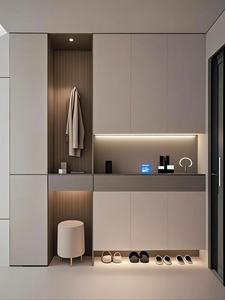 Meuble à chaussures de couloir d'entrée de style chinois, petit placard à chaussures multi-niveaux, grande capacité, en bois massif, sur mesure - Product Image 3
