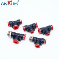 Connecteur Pneumatique Premium ANRUK à Raccord Rapide en Plastique Rouge (Nylon PA, PP, PE, PBT, PC) pour Tuyau d'Air et Ligne Industrielle – Garantie 1 An